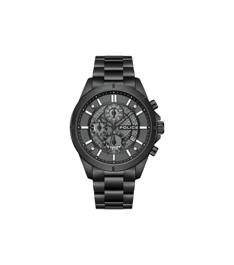 Police Burbank PEWGI0054004 Herrenuhr Schwarz • Chronograph • Metallarmband