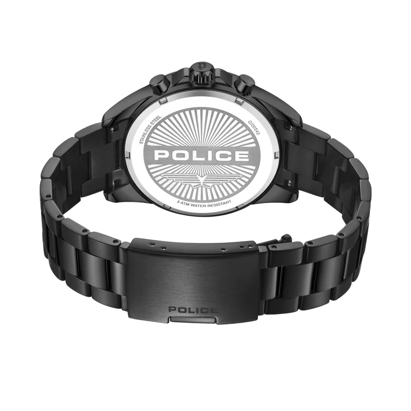 Police Burbank PEWGI0054004 Herrenuhr Schwarz • Chronograph • Metallarmband
