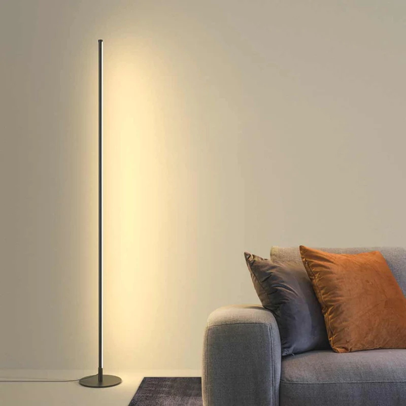 Slanke Staande LED Lamp Dimbaar met Afstandsbediening Aluminium IJzer Acryl Zwart Wit Modern Minimalistisch | Sansoti