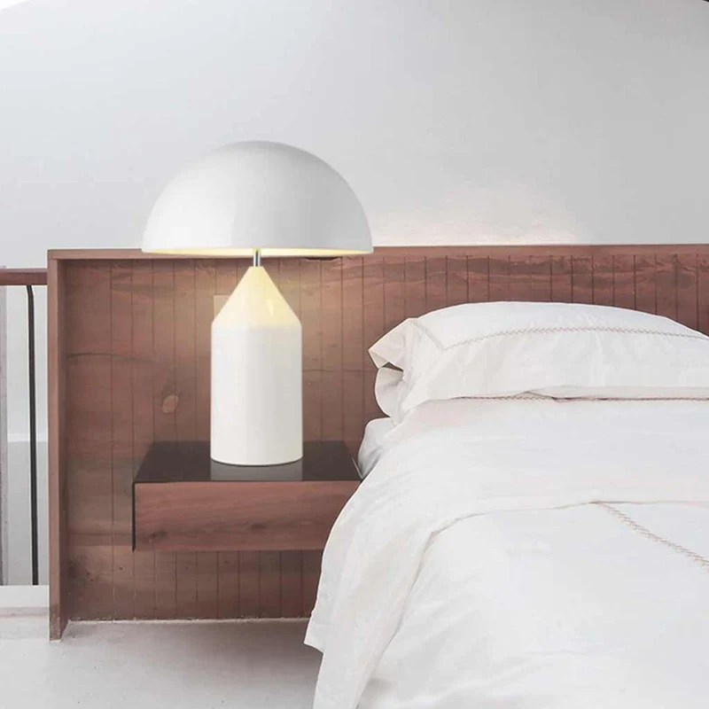 Metalen Paddenstoel Tafellamp 3 Lichtkleuren LED Schakelaar Minimalistisch Modern Leeslamp Woonkamer | Sansoti