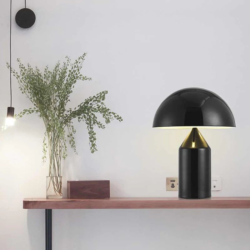 Metalen Paddenstoel Tafellamp 3 Lichtkleuren LED Schakelaar Minimalistisch Modern Leeslamp Woonkamer | Sansoti