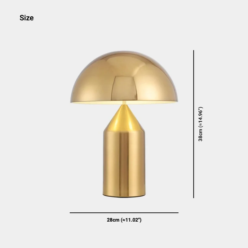 Metalen Paddenstoel Tafellamp 3 Lichtkleuren LED Schakelaar Minimalistisch Modern Leeslamp Woonkamer | Sansoti