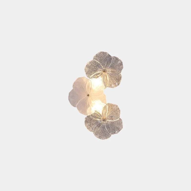 Decoratieve Glazen Wandlamp Bloemvorm met 3 Kleurstanden en LED Verlichting voor Slaapkamer en Woonkamer | Sansoti