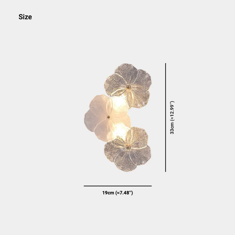 Decoratieve Glazen Wandlamp Bloemvorm met 3 Kleurstanden en LED Verlichting voor Slaapkamer en Woonkamer | Sansoti