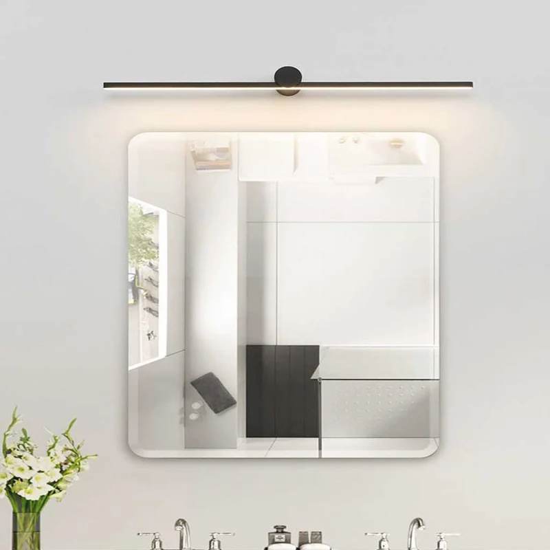 Lineaire Badkamerlamp Zwart Metaal LED Wandverlichting Spiegel Modern Minimalistisch Design 60-150cm | Sansoti