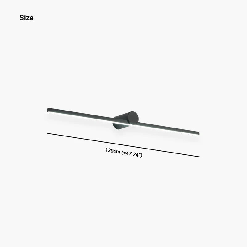 Lineaire Badkamerlamp Zwart Metaal LED Wandverlichting Spiegel Modern Minimalistisch Design 60-150cm | Sansoti