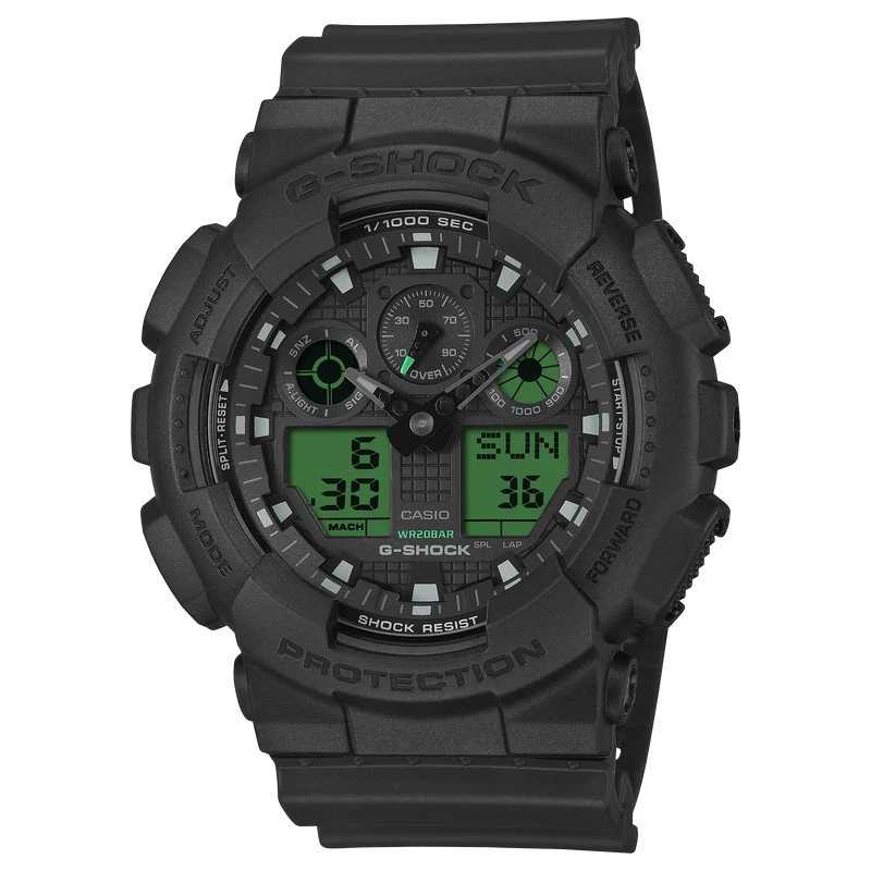 Casio G-Shock GA-100BEG-1AER Herren Armbanduhr Schwarz • Stoßfestes Resingehäuse • 200 m Wasserdichtigkeit