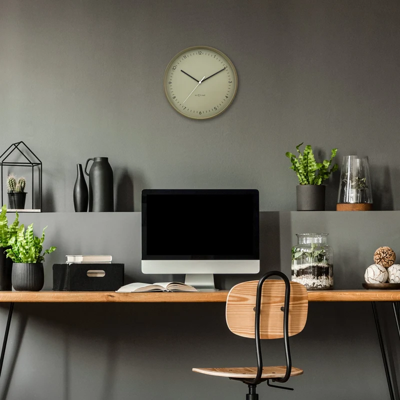 Wall clock 40cm-Silent-Metal-NeXtime 'Berlin L'