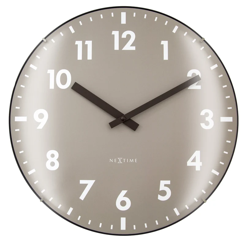 Wall Clock 35cm Domed Glass Lens-Silent-Glass-NeXtime 'Duomo'