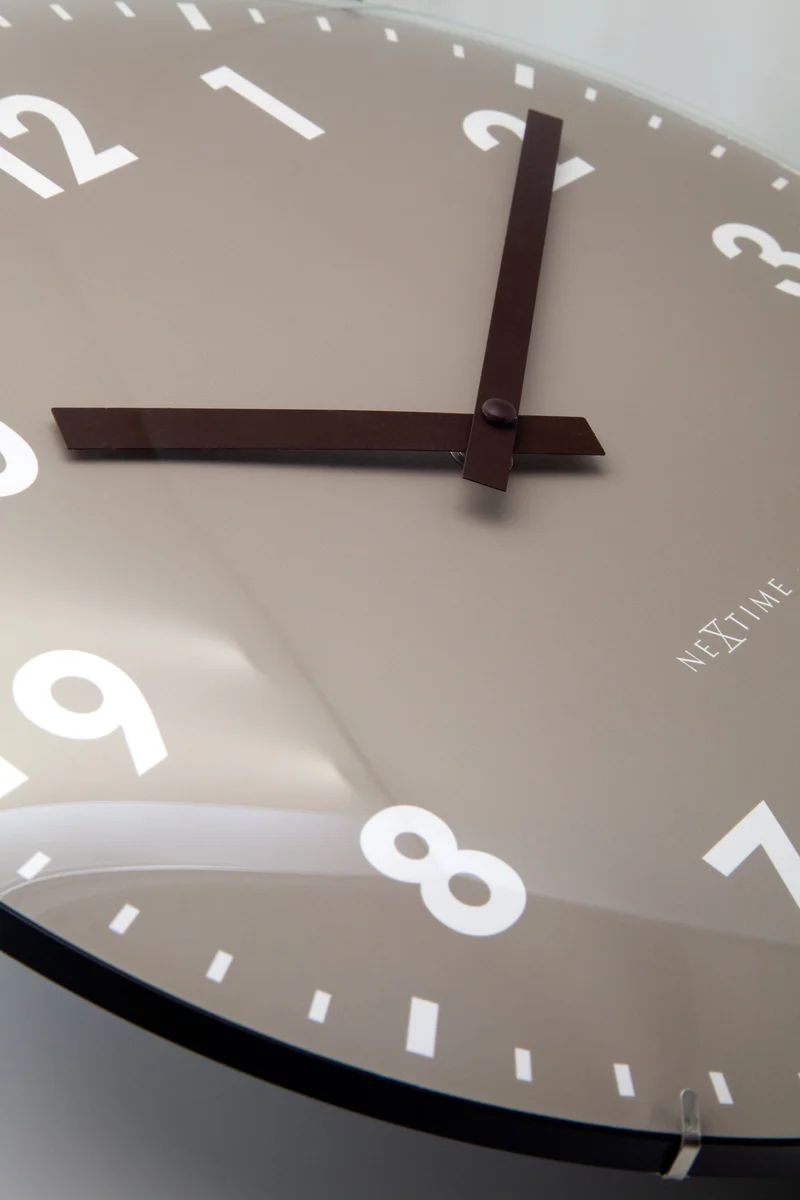 Wall Clock 35cm Domed Glass Lens-Silent-Glass-NeXtime 'Duomo'