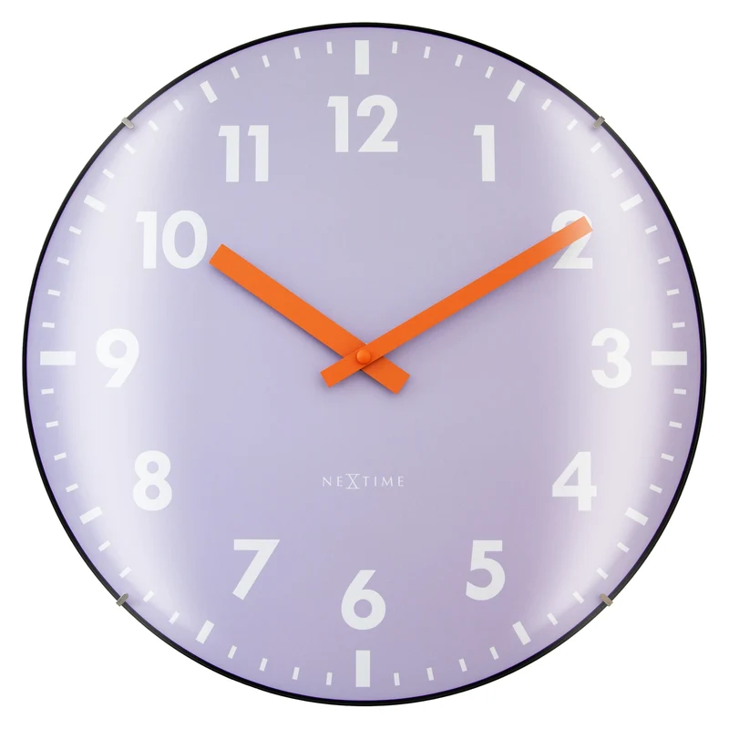 Wall Clock 35cm Domed Glass Lens-Silent-Glass-NeXtime 'Duomo'