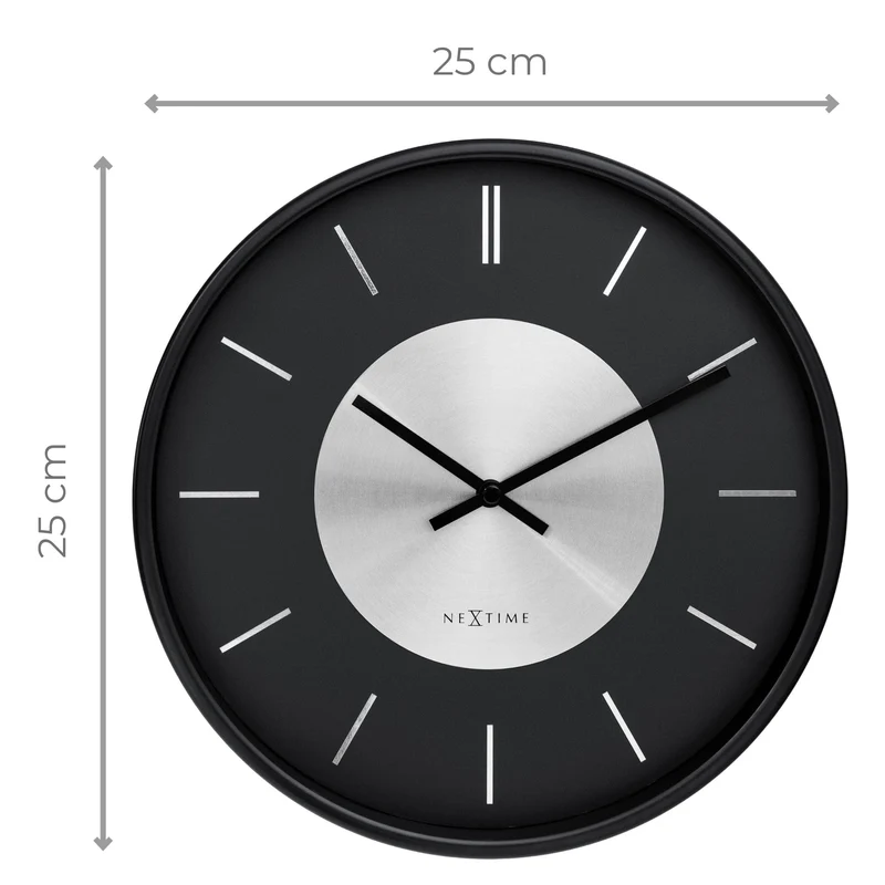 Wall Clock 25cm-Silent-Metal-NeXtime 'Retro II'