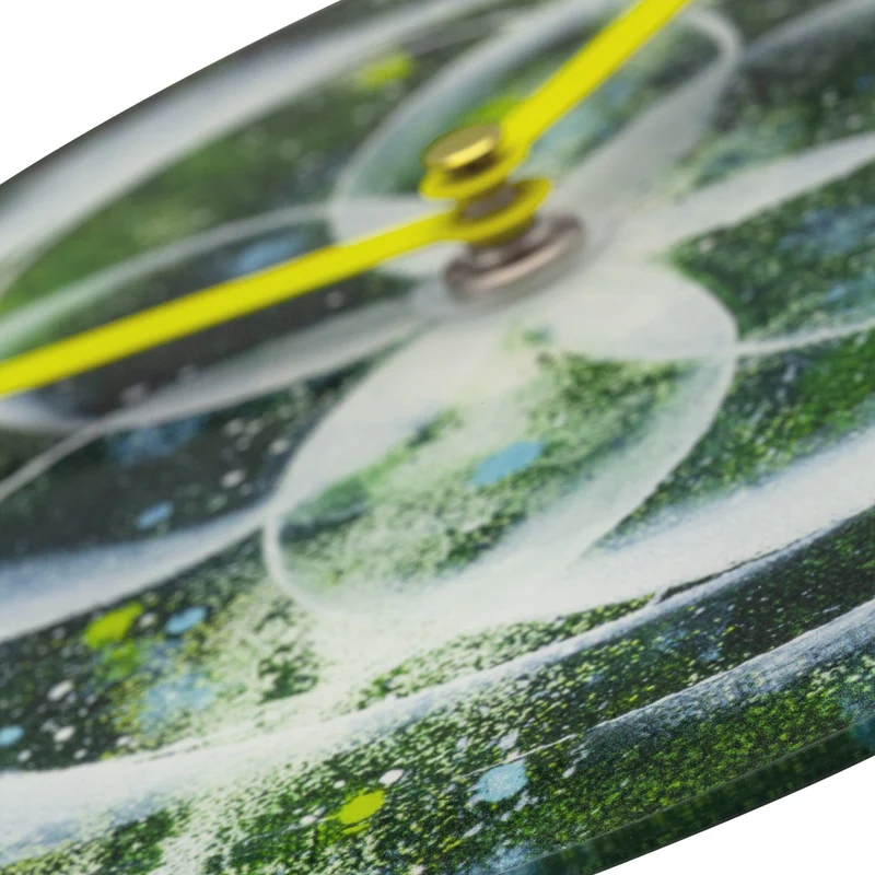 Table/Wall clock 20cm - Silent - Green - Tempered Glass - "Cosmo Table"