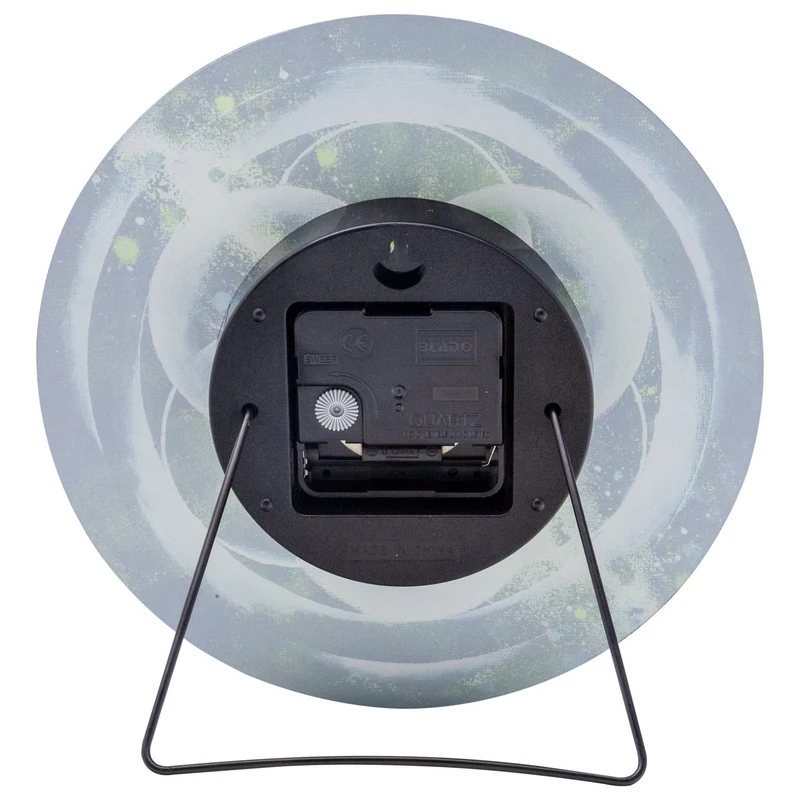 Table/Wall clock 20cm - Silent - Green - Tempered Glass - "Cosmo Table"