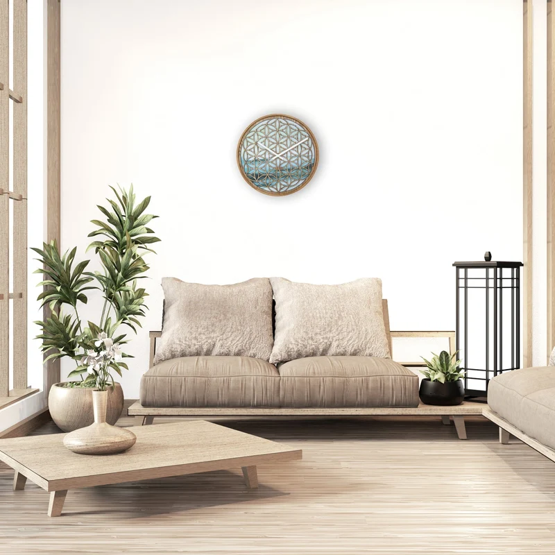 Wall clock 40cm - Silent - Green - Wood -"Concord"
