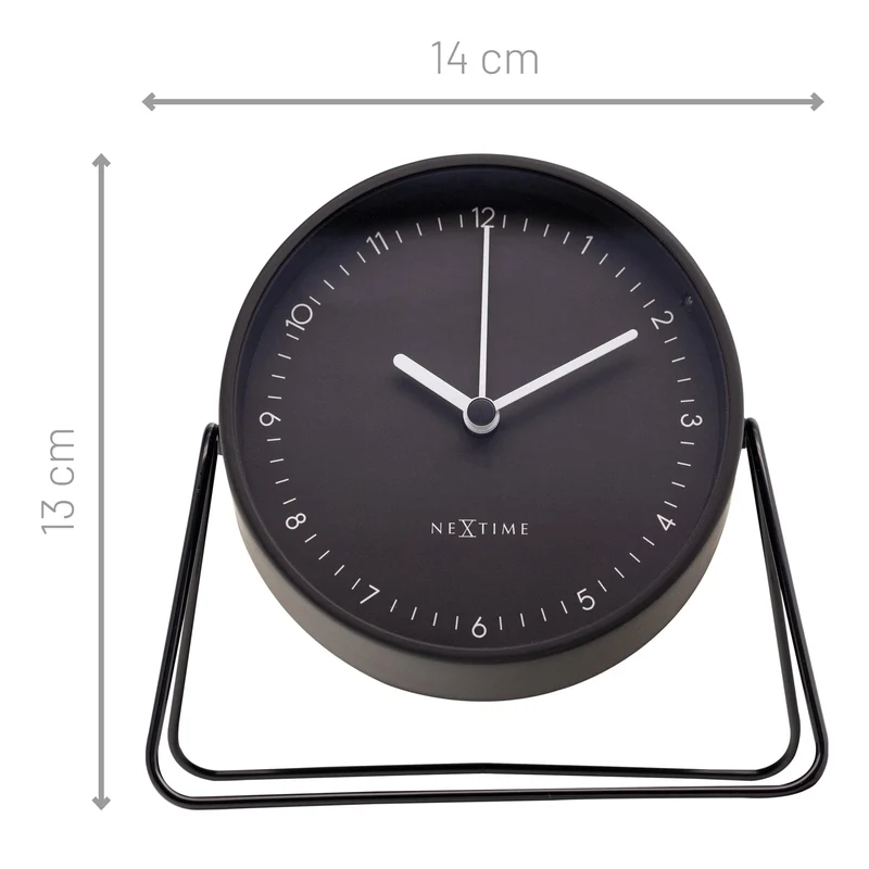 Table Alarm Clock 14x13x7cm - Silent - Metal - "Berlin Table"