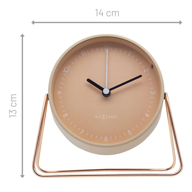 Table Alarm Clock 14x13x7cm - Silent - Metal - "Berlin Table"