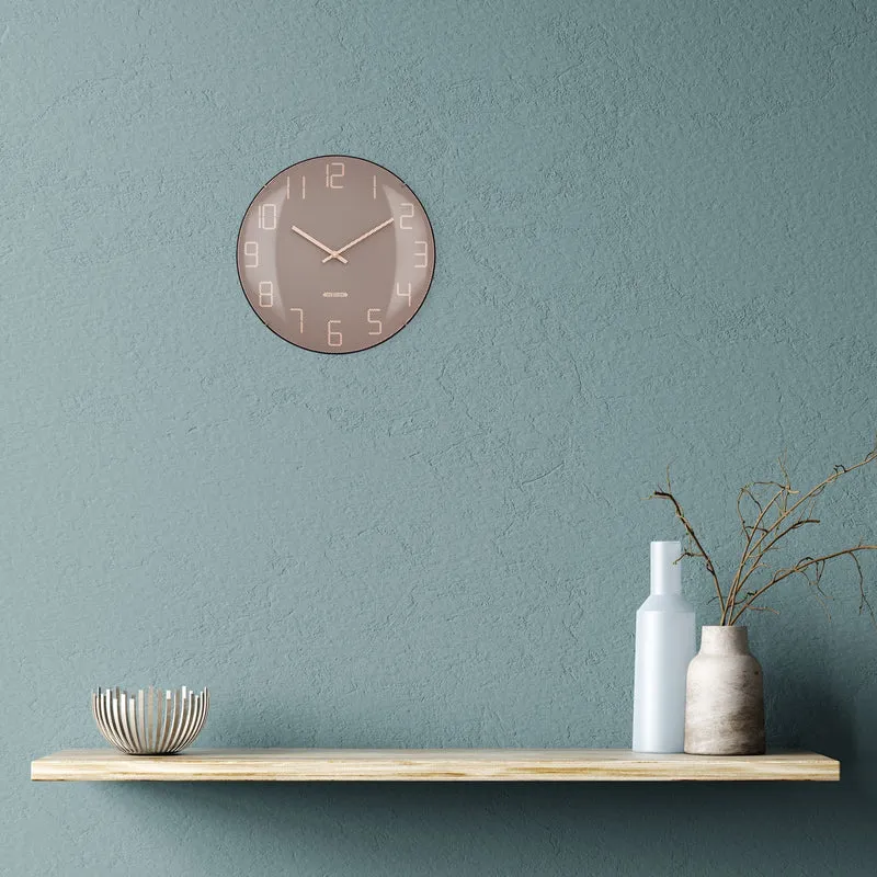 Wall Clock 35cm Domed Glass Lens - Silent - Glass -"Shade"