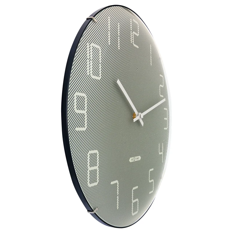 Wall Clock 35cm Domed Glass Lens - Silent - Glass -"Shade"