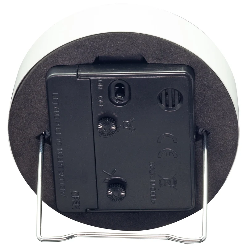 Table Alarm Clock 9x9x7.5cm - Silent - Light function /Metal "Small"