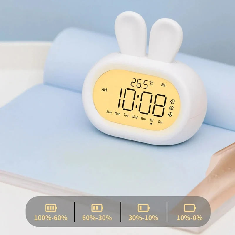 Digitaler Kinderwecker Hase mit Nachtlicht