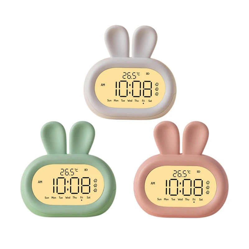 Digitaler Kinderwecker Hase mit Nachtlicht
