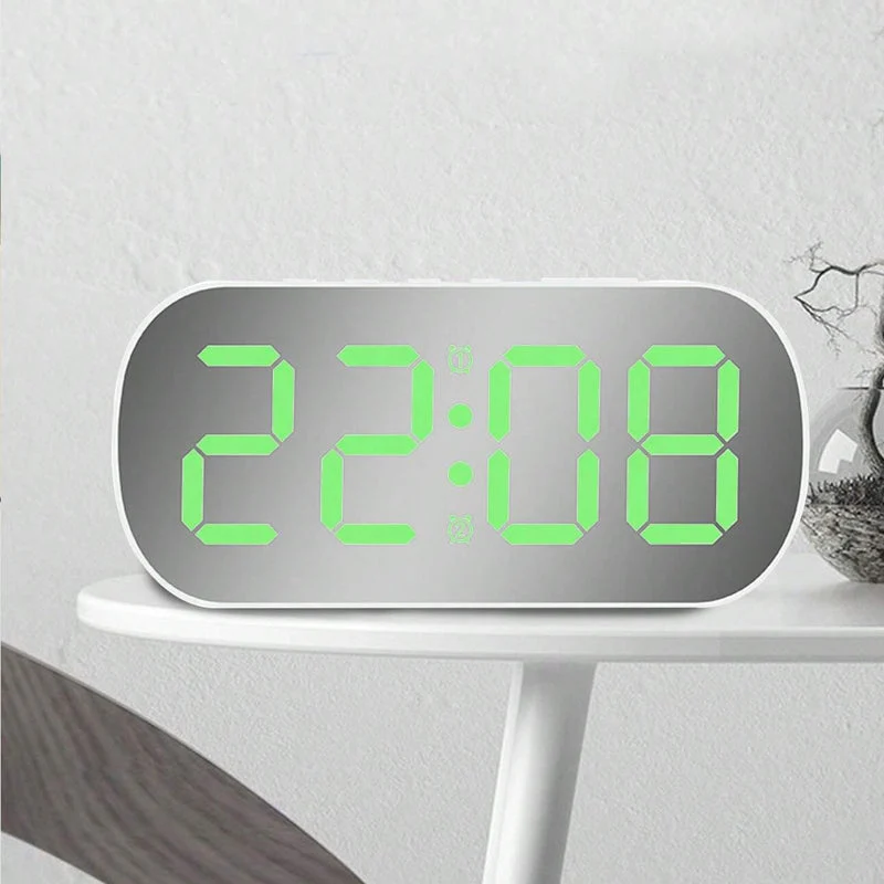 LED-Spiegelwecker mit extra großen Ziffern