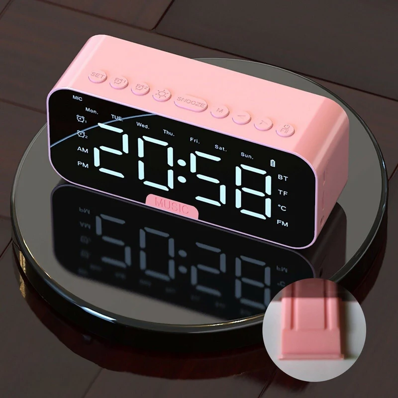 Smarter Bluetooth Wecker in Rosa