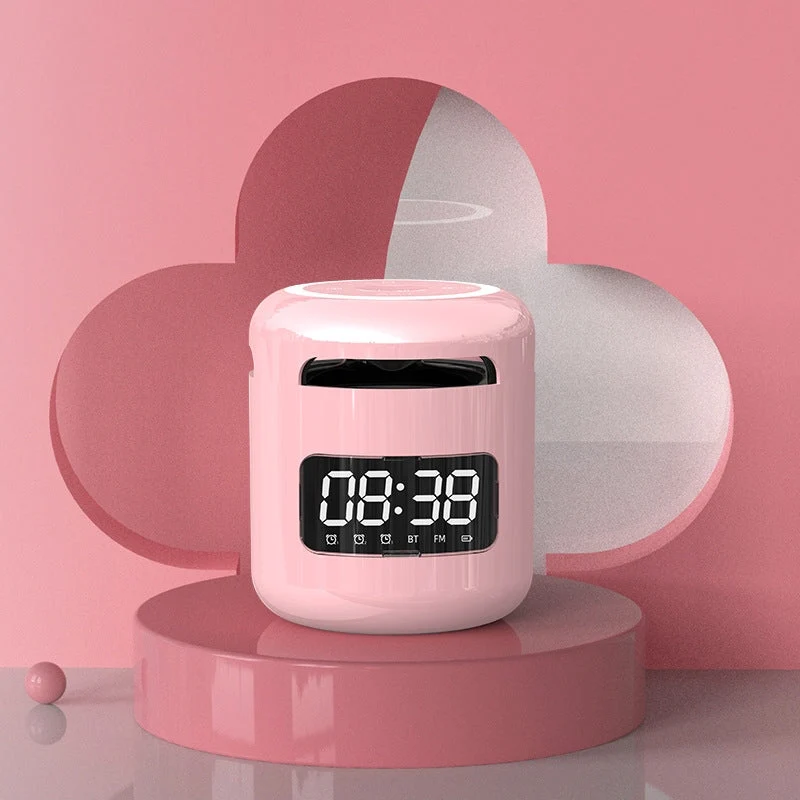 Tragbarer Mini Bluetooth Wecker mit Uhr