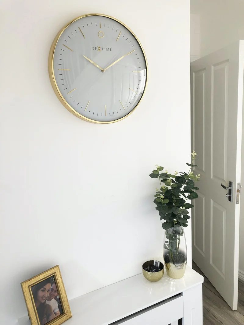 Wall clock- 40 cm - Metal - Dome shaped glass- 'Glamour'