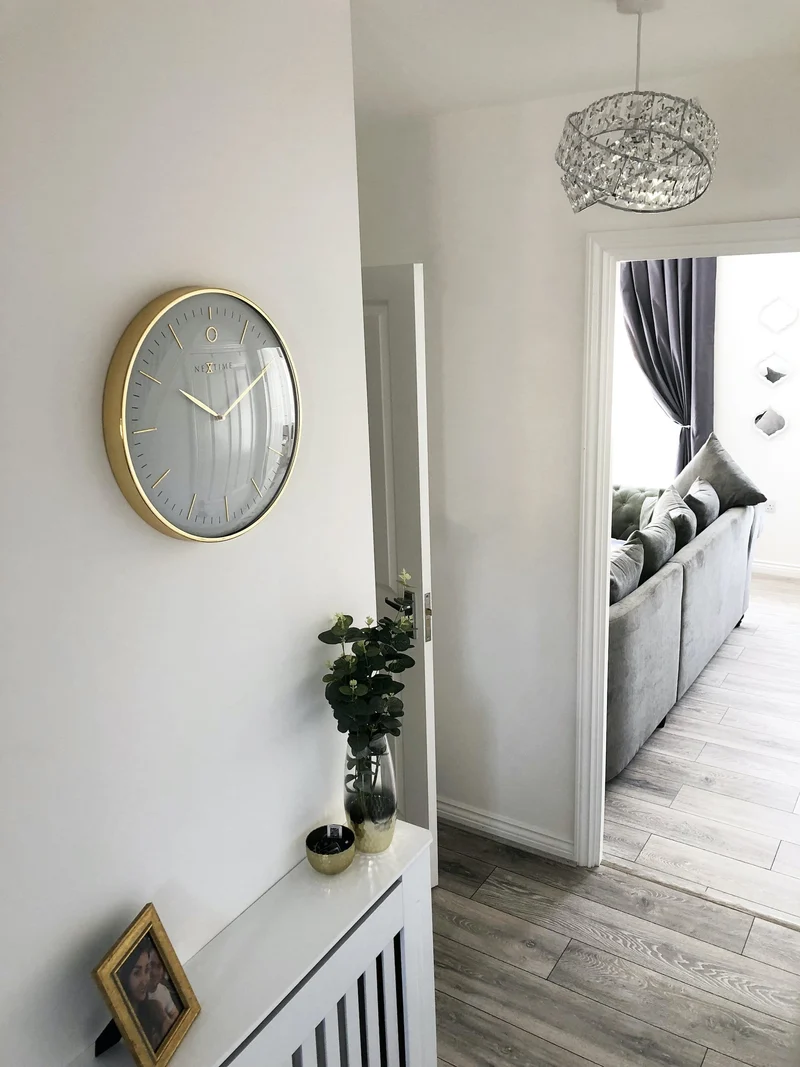 Wall clock- 40 cm - Metal - Dome shaped glass- 'Glamour'