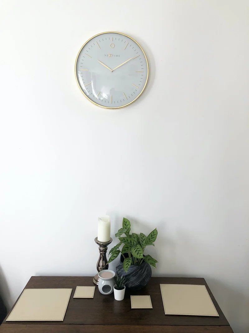 Wall clock- 40 cm - Metal - Dome shaped glass- 'Glamour'