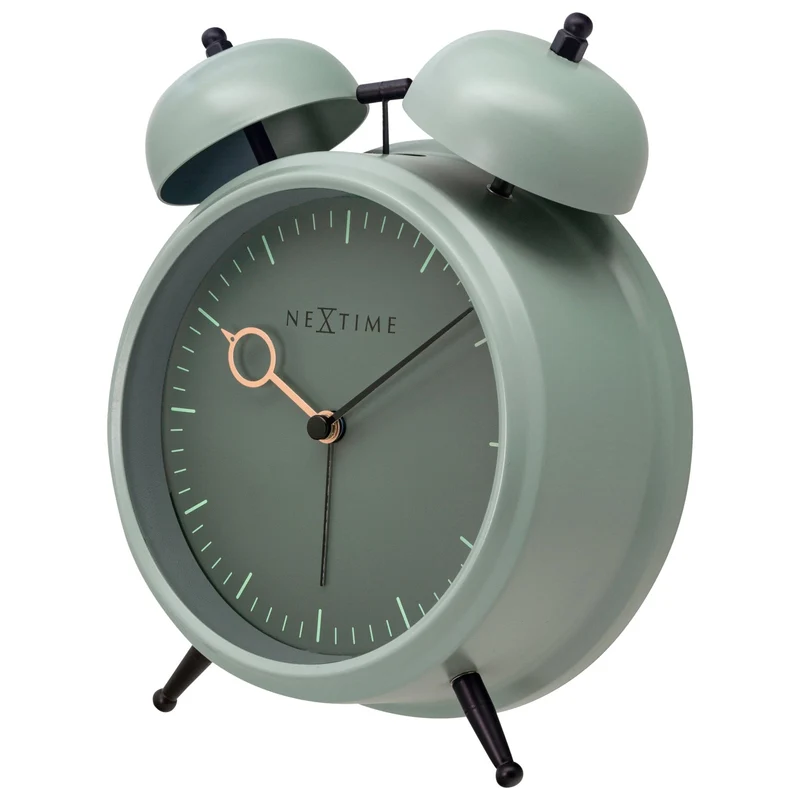 Table Alarm Clock 15x18x7cm - Silent - Light function - Metal "Golden Hour"