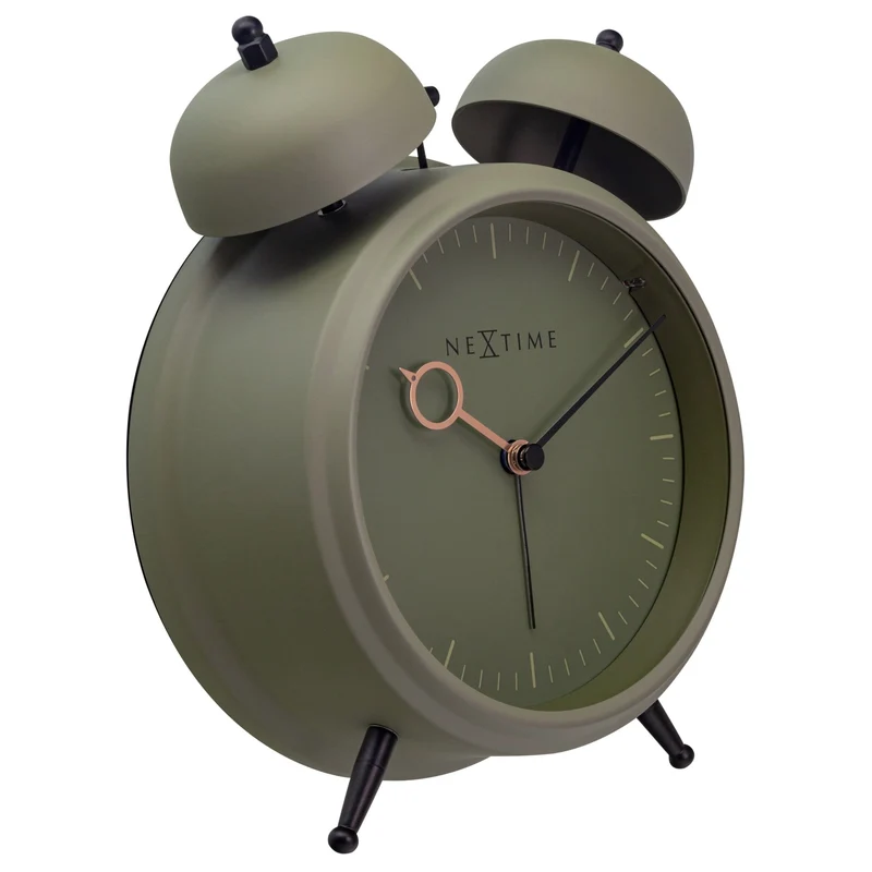 Table Alarm Clock 15x18x7cm - Silent - Light function - Metal "Golden Hour"