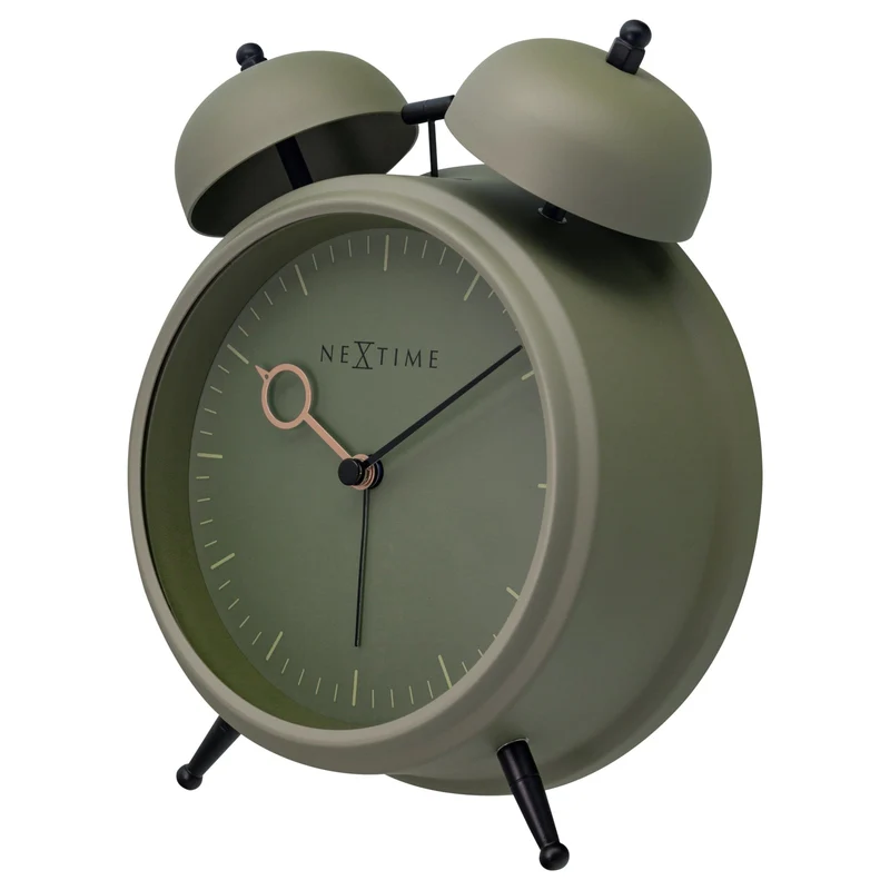 Table Alarm Clock 15x18x7cm - Silent - Light function - Metal "Golden Hour"