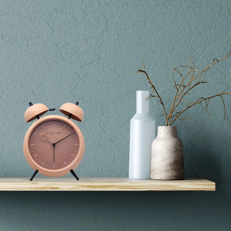 Table Alarm Clock 15x18x7cm - Silent - Light function - Metal "Golden Hour"