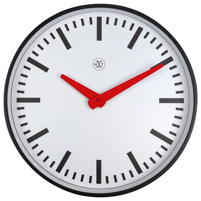 Wall clock 25.5cm - Silent - Plastic - "Newcastle"