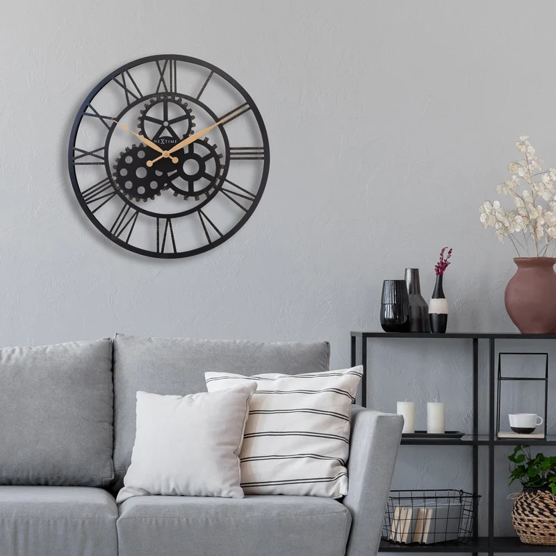 Roman Wall Clock - 50cm - Silent - Large - Metal - "Birmingham"