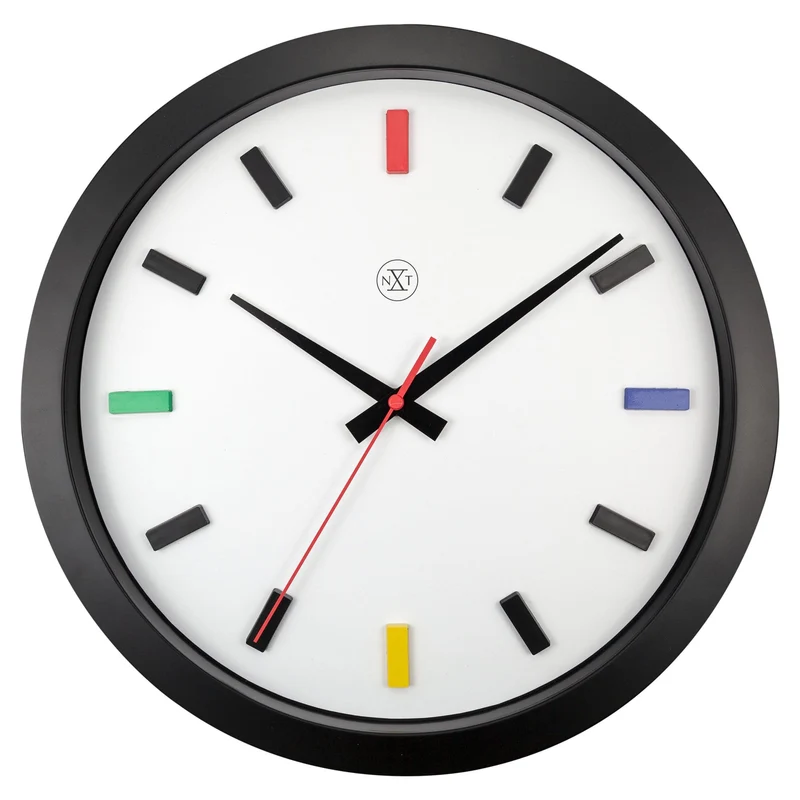 Wall clock 36cm - Silent - Plastic - "Mix"