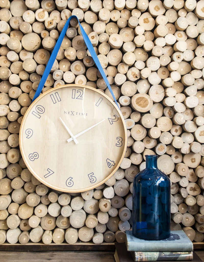 Wall clock- 40 cm - Wood/Fabric - 'Loop Big'