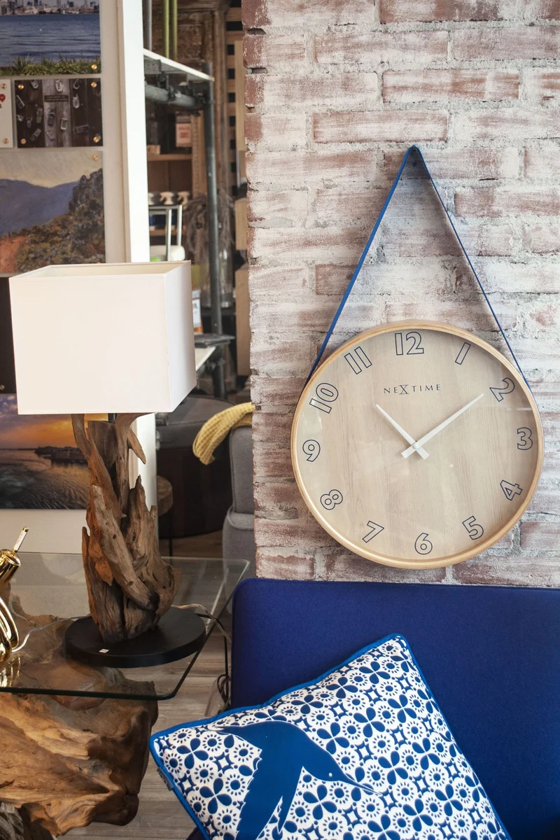 Wall clock- 40 cm - Wood/Fabric - 'Loop Big'