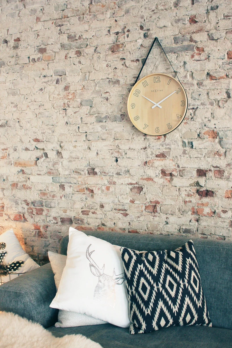 Wall clock- 40 cm - Wood/Fabric - 'Loop Big'