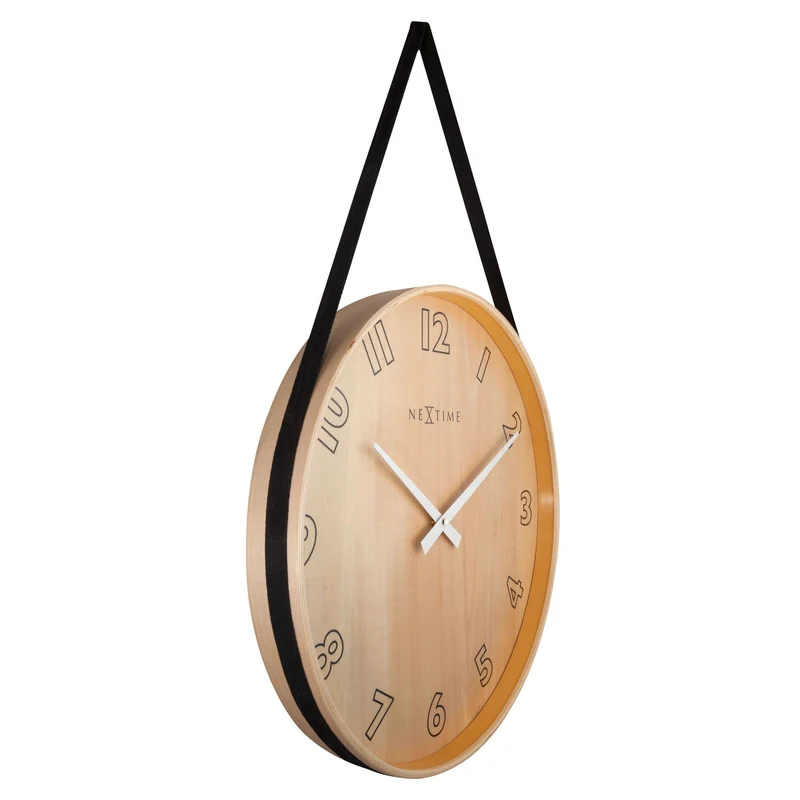 Wall clock- 40 cm - Wood/Fabric - 'Loop Big'