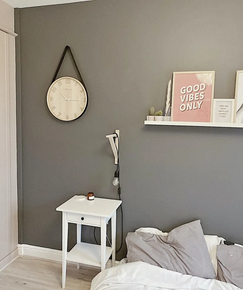 Wall clock- 40 cm - Wood/Fabric - 'Loop Big'