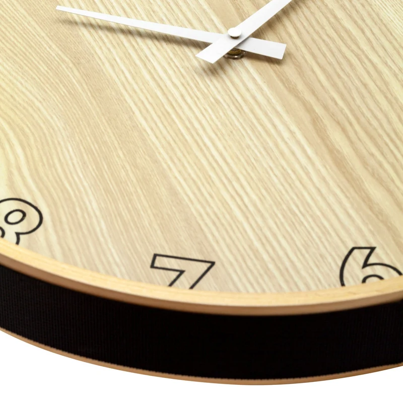 Wall clock- 40 cm - Wood/Fabric - 'Loop Big'