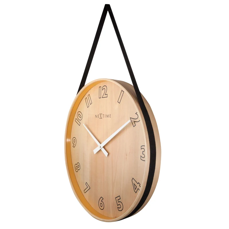 Wall clock- 40 cm - Wood/Fabric - 'Loop Big'