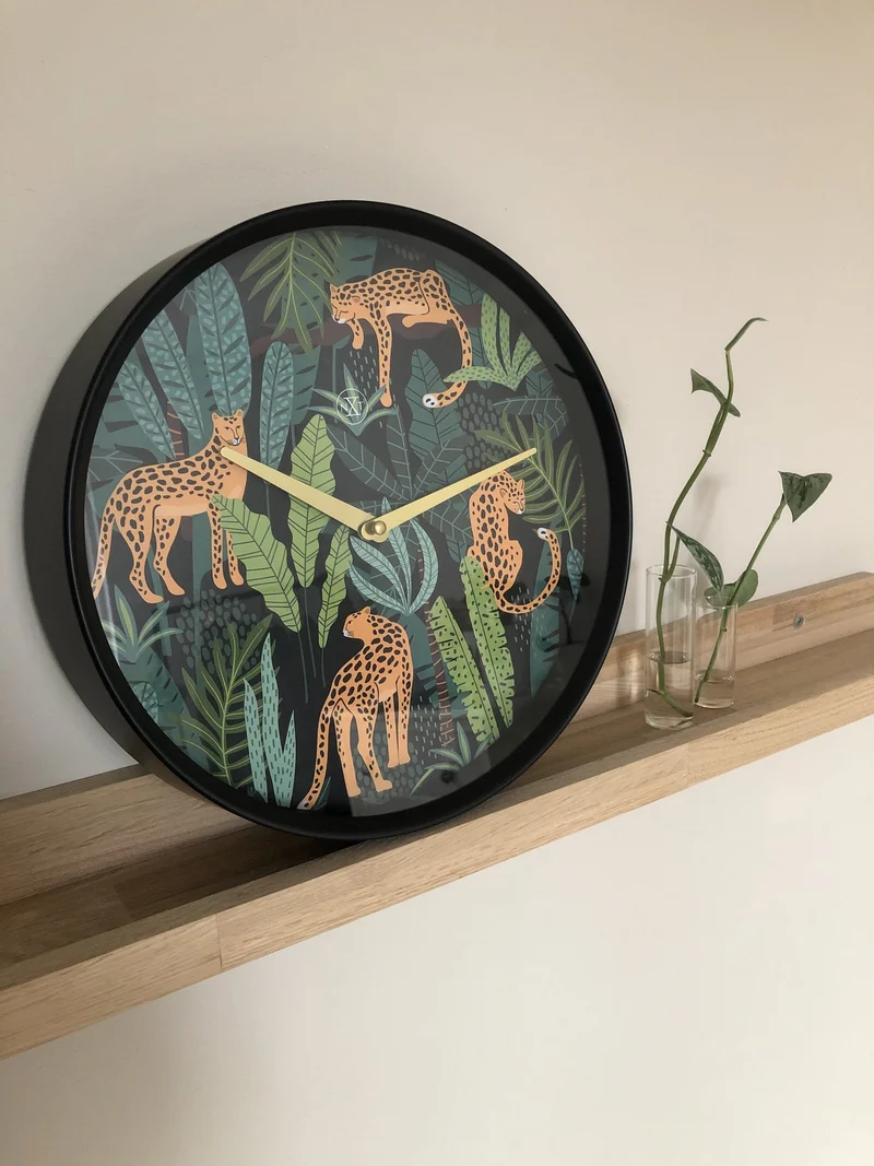 Wall clock - 30 cm - Plastic - 'Urban Jungle'