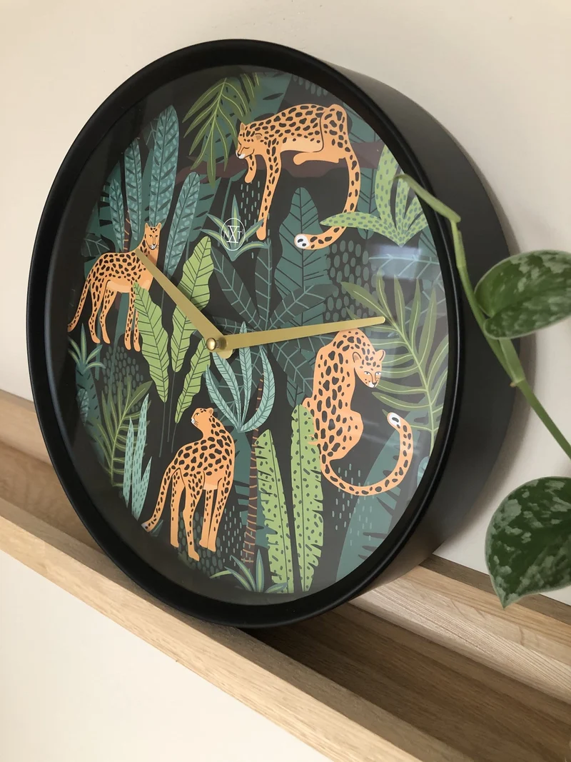 Wall clock - 30 cm - Plastic - 'Urban Jungle'