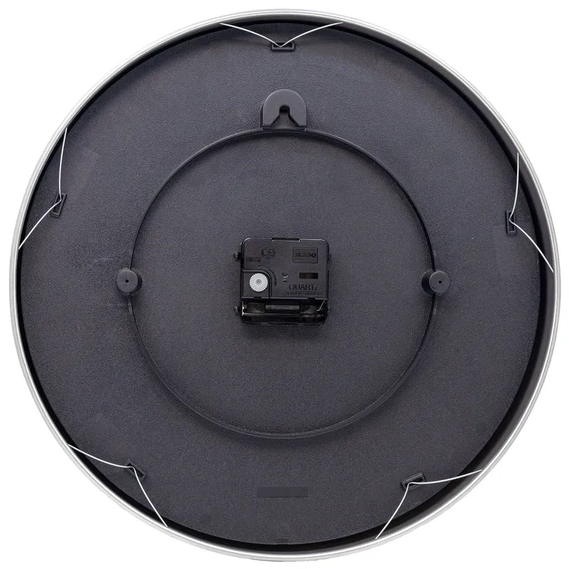 Wall clock - 34 cm - Glass / Metal - Elegant 'Essential Silver'