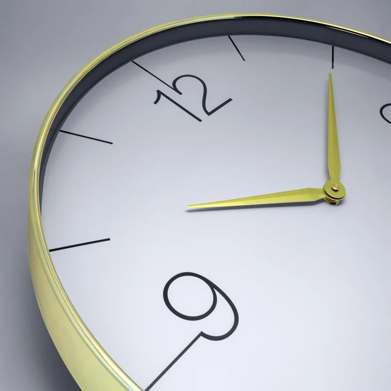 Wall clock 51cm-Silent-Gold/Chrome/Grey-Plastic-nXt 'Finesse Large'